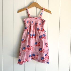 Angel Dear American Flag Gauze Smocked Dress